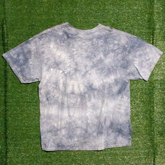 THE MOUNTAIN MENS WHITE WOLF T SHIRT LIGHT BLUE MARBLE TIE DYE NATURE SIZE XXL - Picture 6 of 7
